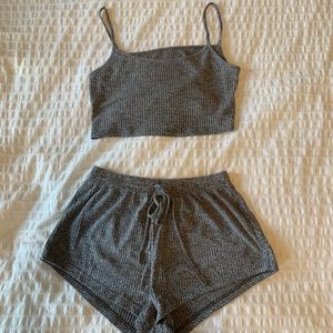 Shein grey shorts pyjama set (size S)